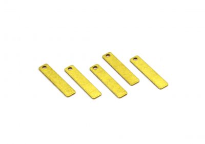 5x25 mm DİKDÖRTGEN TEK DELİK PUL, HAM PİRİNÇ, #1260H - 2