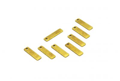 5x20 mm DİKDÖRTGEN TEK DELİK PUL, HAM PİRİNÇ, #1259H