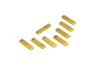 5x20 mm DİKDÖRTGEN TEK DELİK PUL, HAM PİRİNÇ, #1259H - 2