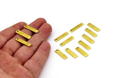 5x20 mm DİKDÖRTGEN TEK DELİK PUL, HAM PİRİNÇ, #1259H - 3