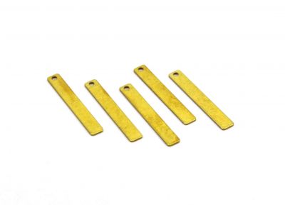 5x35 mm DİKDÖRTGEN TEK DELİK PUL, HAM PİRİNÇ, #1262H - 2