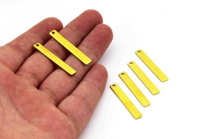 5x35 mm DİKDÖRTGEN TEK DELİK PUL, HAM PİRİNÇ, #1262H - 3
