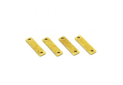 5x20 mm DİKDÖRTGEN ÇİFT DELİK PUL, HAM PİRİNÇ, #1259H - 2