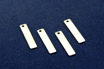 5x25 mm DİKDÖRTGEN TEK DELİK PUL, NİKEL KAPLAMALI PİRİNÇ, #1260N - 2