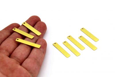5x30 mm DİKDÖRTGEN TEK DELİK PUL, HAM PİRİNÇ, #1261H - 3