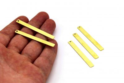 5x50 mm DİKDÖRTGEN TEK DELİK PUL, HAM PİRİNÇ, #1264H - 3