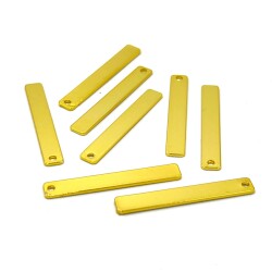5x35 mm, DİKDÖRTGEN PUL, LAZER MARKALAMA PULU, PİRİNÇ MALZEME, LAK KAPLAMA, TEL KALINLIĞI 0.80 MM - 2
