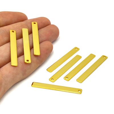 5x40 mm, DİKDÖRTGEN PUL, LAZER MARKALAMA PULU, PİRİNÇ MALZEME, LAK KAPLAMA, TEL KALINLIĞI 0.80 MM - 1