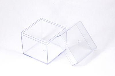 ERTÜRK - 5x5 cm, YÜKSEKLİK : 5.5 cm, 10 ADET, KAPAKLI KÜP MALZEME KUTUSU, BONCUK KUTUSU, ŞEFFAF RENK