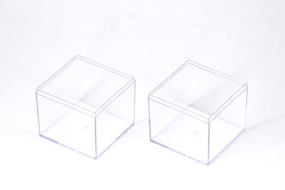 5x5 cm, YÜKSEKLİK : 5.5 cm, 10 ADET, KAPAKLI KÜP MALZEME KUTUSU, BONCUK KUTUSU, ŞEFFAF RENK - 2