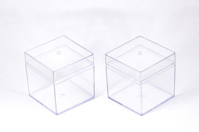 5x5 cm, YÜKSEKLİK : 5.5 cm, 10 ADET, KAPAKLI KÜP MALZEME KUTUSU, BONCUK KUTUSU, ŞEFFAF RENK - 3