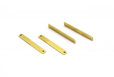 5x40 mm DİKDÖRTGEN ÇİFT DELİK PUL, HAM PİRİNÇ, #1263H - 2