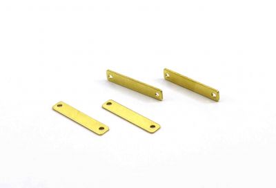 5x25 mm DİKDÖRTGEN ÇİFT DELİK PUL, HAM PİRİNÇ, #1260H - 2