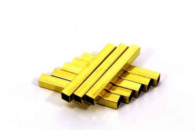 5x5x40 mm KARE DÜZ BORU, HAM PİRİNÇ #1157H