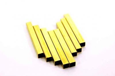 5x5x40 mm KARE DÜZ BORU, HAM PİRİNÇ #1157H - 3