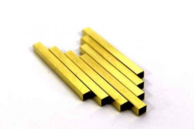 ERTÜRK - 5x5x50 mm KARE DÜZ BORU, HAM PİRİNÇ #1156H