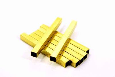 5x5x50 mm KARE DÜZ BORU, HAM PİRİNÇ #1156H - 3