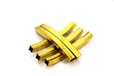 5x5x50 mm KARE KAVİSLİ BORU, HAM PİRİNÇ #1154H - 2