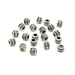 5x6 mm TESBİH ARA MALZEMESİ, ZAMAK DÖKÜM, BOYALI GÜMÜŞ KAPLAMA - 2