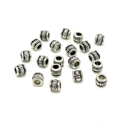 5x6 mm TESBİH ARA MALZEMESİ, ZAMAK DÖKÜM, BOYALI GÜMÜŞ KAPLAMA - 2