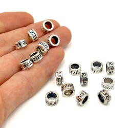 5x8 mm TESBİH ARA MALZEMESİ, ZAMAK DÖKÜM, BOYALI GÜMÜŞ KAPLAMA - ERTÜRK