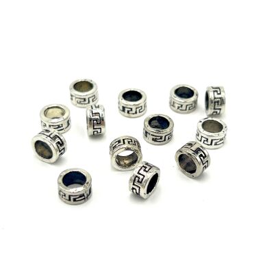 5x8 mm TESBİH ARA MALZEMESİ, ZAMAK DÖKÜM, BOYALI GÜMÜŞ KAPLAMA - 2