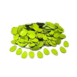 5x9 mm DAMLA MODEL PLASTİK PUL PAYET, OYA PULU, NAKIŞ PULU, DÖKME PUL, AÇIK YEŞİL RENK - ERTÜRK