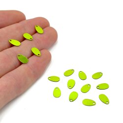 5x9 mm DAMLA MODEL PLASTİK PUL PAYET, OYA PULU, NAKIŞ PULU, DÖKME PUL, AÇIK YEŞİL RENK - 2