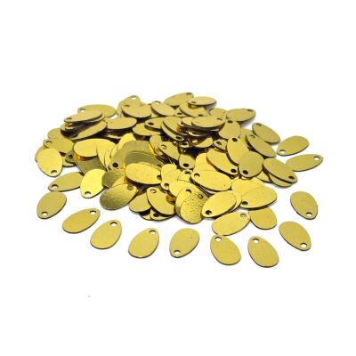 5x9 mm DAMLA MODEL PLASTİK PUL PAYET, OYA PULU, NAKIŞ PULU, DÖKME PUL, ALTIN RENK - 1