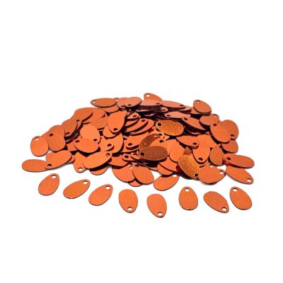 5x9 mm DAMLA MODEL PLASTİK PUL PAYET, OYA PULU, NAKIŞ PULU, DÖKME PUL, BAKIR RENK - 1