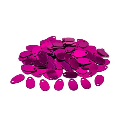 5x9 mm DAMLA MODEL PLASTİK PUL PAYET, OYA PULU, NAKIŞ PULU, DÖKME PUL, FUŞYA RENK - 1