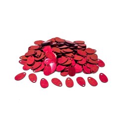 5x9 mm DAMLA MODEL PLASTİK PUL PAYET, OYA PULU, NAKIŞ PULU, DÖKME PUL, KIRMIZI RENK - ERTÜRK