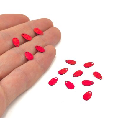 5x9 mm DAMLA MODEL PLASTİK PUL PAYET, OYA PULU, NAKIŞ PULU, DÖKME PUL, KIRMIZI RENK - 2