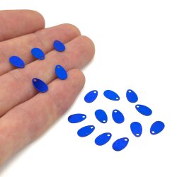 5x9 mm DAMLA MODEL PLASTİK PUL PAYET, OYA PULU, NAKIŞ PULU, DÖKME PUL, MAVİ RENK - 2