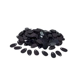 5x9 mm DAMLA MODEL PLASTİK PUL PAYET, OYA PULU, NAKIŞ PULU, DÖKME PUL, SİYAH RENK - ERTÜRK