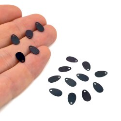 5x9 mm DAMLA MODEL PLASTİK PUL PAYET, OYA PULU, NAKIŞ PULU, DÖKME PUL, SİYAH RENK - 2