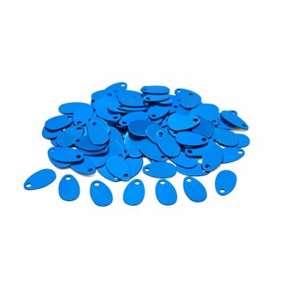 5x9 mm DAMLA MODEL PLASTİK PUL PAYET, OYA PULU, NAKIŞ PULU, DÖKME PUL, TURKUAZ RENK - 1