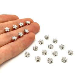 6 mm, ÇİÇEK DESENLİ BİLEKLİK ARA APARATI, ZAMAK NİKEL KAPLAMA - ERTÜRK