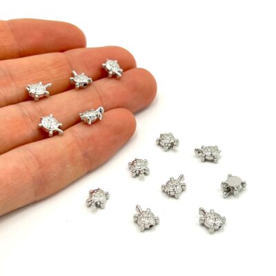 6 mm, DESENLİ KAPLUMBAĞA DESENLİ BİLEKLİK ARA APARATI, ZAMAK NİKEL KAPLAMA - 1