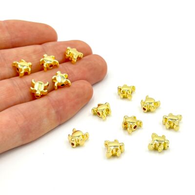 8 mm, KAPLUMBAĞA DESENLİ BİLEKLİK ARA APARATI, ZAMAK LAK KAPLAMA - 1