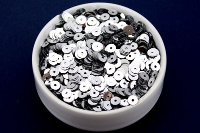 6 mm PLASTİK PUL PAYET, NAKIŞ PULU, DÖKME PUL, ORTADAN DELİK, GÜMÜŞ RENK - 2