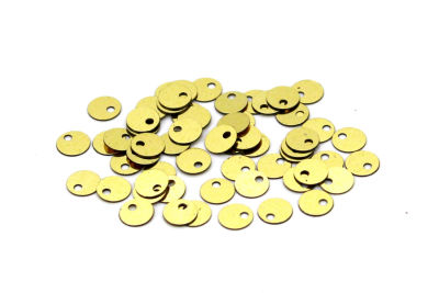 6 mm PLASTİK PUL PAYET, NAKIŞ PULU, DÖKME PUL, YAN DELİK, ALTIN RENK - 2