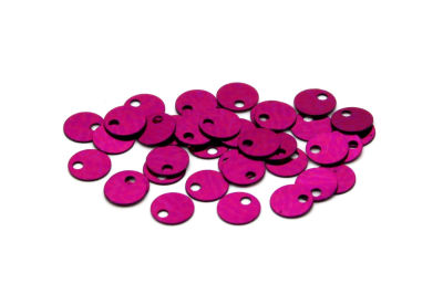 6 mm PLASTİK PUL PAYET, NAKIŞ PULU, DÖKME PUL, YAN DELİK, FUŞYA RENK - 2
