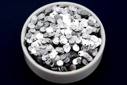 6 mm PLASTİK PUL PAYET, NAKIŞ PULU, DÖKME PUL, YAN DELİK, GÜMÜŞ RENK - ERTÜRK