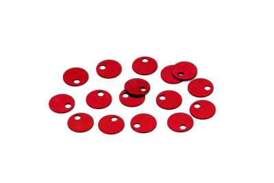 6 mm PLASTİK PUL PAYET, NAKIŞ PULU, DÖKME PUL, YAN DELİK, KIRMIZI RENK - 2