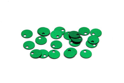 6 mm PLASTİK PUL PAYET, NAKIŞ PULU, DÖKME PUL, YAN DELİK, KOYU YEŞİL RENK - 2