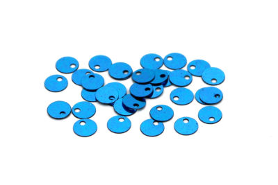 6 mm PLASTİK PUL PAYET, NAKIŞ PULU, DÖKME PUL, YAN DELİK, TURKUAZ RENK - 2