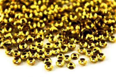 4 mm YUVARLAK ORTASI DELİK BOMBELİ PUL, HAM PİRİNÇ #103H - 2