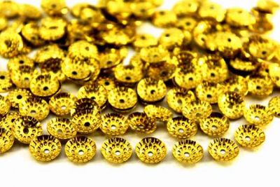 9 mm TEK DELİK DESENLİ YUVARLAK PUL, HAM PİRİNÇ #353H - 2