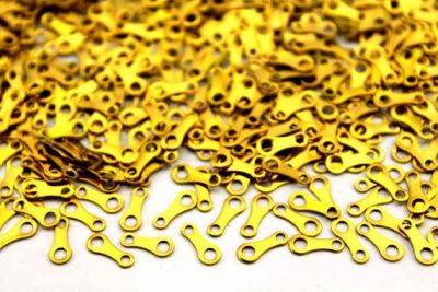 3,5x7,5 mm ÇİFT DELİK DÜZ PUL, HAM PİRİNÇ #186H - 2